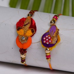 Set of 2 Multicolor Beads Rakhis
