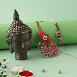 Elegant Minimalist Buddha Resin Art with Bhaiya Bhabhi Rakhi Gift Set