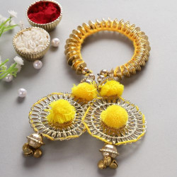 Yellow and Golden Lumba Rakhi