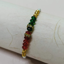 Multicolor Beads Work Rakhi
