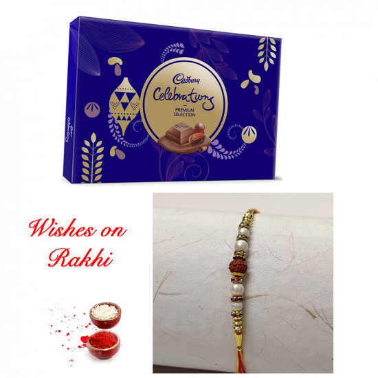 Cadbury Celebrations Premium Selection with Rudraksh Rakhi