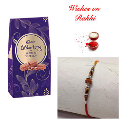 Cadbury Celebrations Premium Selection Pack with Rudraksh Rakhi