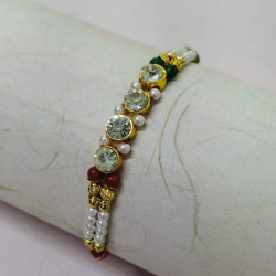 Lovely AD Multicolor Beads and Pearls Rakhi