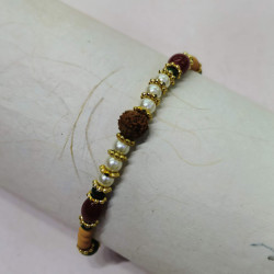 Rudraksh and Multicolor Beads Rakhi