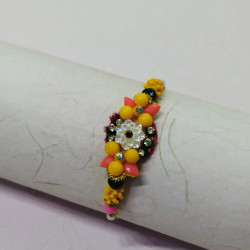 Dazzling Multicolor Beads with AD Rakhi