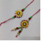 Floral Motifs Beads and Pearls Bhaiya Bhabhi Rakhi Set