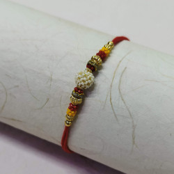 Attractive Multicolor Beads and American Diamonds Rakhi