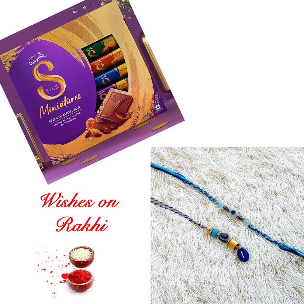 Graceful Bhaiya Bhabhi Rakhi and Cadbury Silk Miniatures Surprise Graceful Bhaiya Bhabhi Rakhi and Cadbury Silk Miniatures Surprise