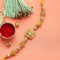 Faceted Garnet Beads American Diamond Rakhi