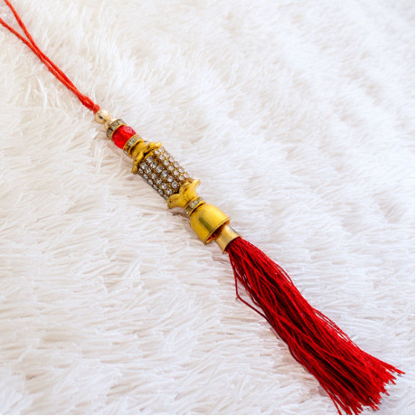 AD and Beads Work Lumba Rakhi
