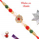 AD Coloring Gotta with Pearls and Beads Rakhi