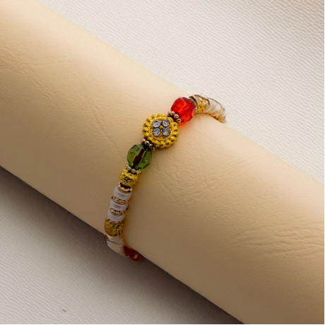 AD Crystals and Beads Studded Rakhi