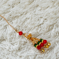 AD Crystals and Ghunghroo Studded Lumba Rakhi
