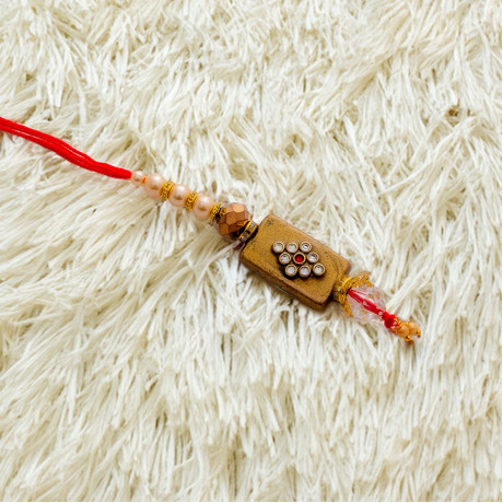 AD, Crystals and Pearls Work Lumba Rakhi