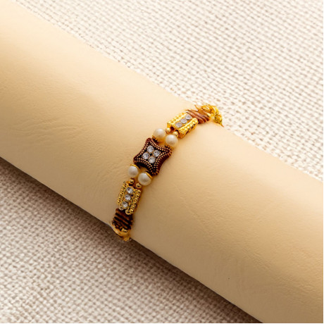 AD, Pearls and Beads Studded Rakhi