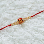 AD Studded Swastik Motif Rakhi