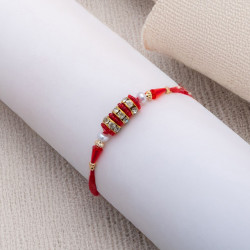 AD Studded with Coloring Beads Rakhi