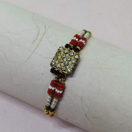 American Diamonds Stones and Beads Exclusive Rakhi