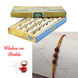 Anjeer Katli with Premium Rudraksh Rakhi