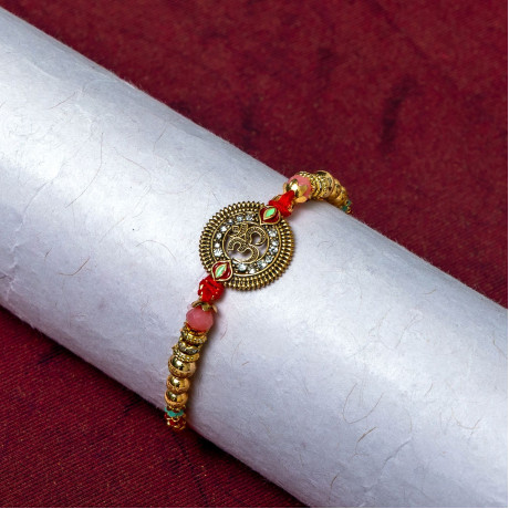 Antique Finish Om Rakhi for Bhai