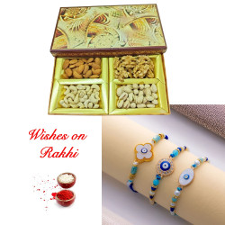 Assorted Dryfruits Hamper with Set of 3 Rakhi