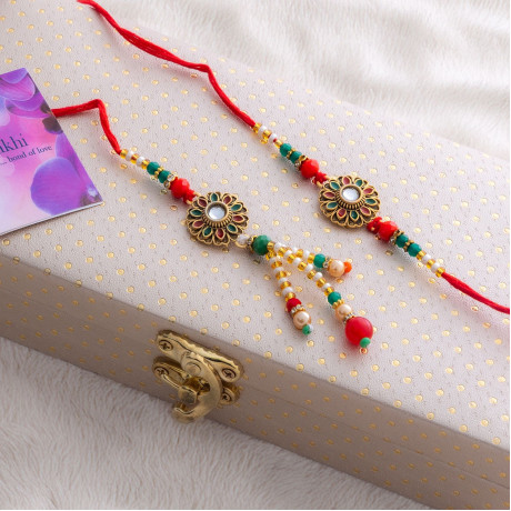 Auspicious Rakhi Lumba Duo with Luxury Keepsake Box