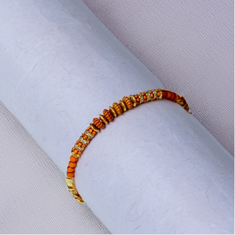 Auspicious Wooden Bead Rakhi