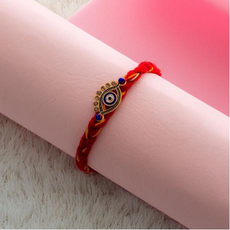 Authentic Mauli Thread Rakhi with Evil Eye Charm