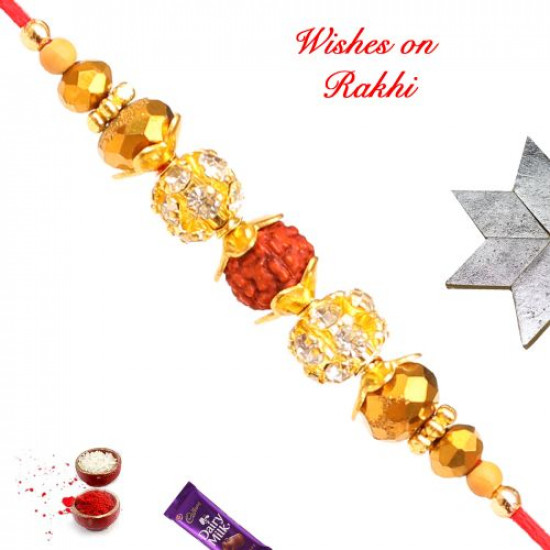 Beautiful Rudraksh AD and Beads Rakhi