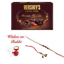 Bhaiya Bhabhi Rakhi with Hersheys Exotic Dark Gift Pack