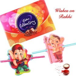 Cadbury Celebrations Box with Set of 2 Bal Ganesh Kids Rakhis