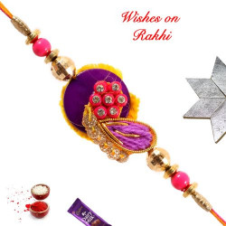 Charming Colored Beads and AD Rakhi