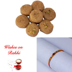 Charming Rakhi with Thabdi Peda Delight for Brother