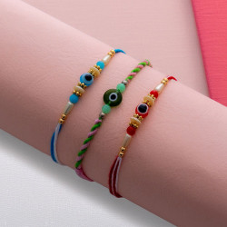 Charming Set of 3 Evil Eye Rakhis with Beads