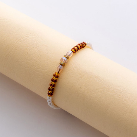 Classic Crystal Beads Rakhi with Fancy Beads Embellishments