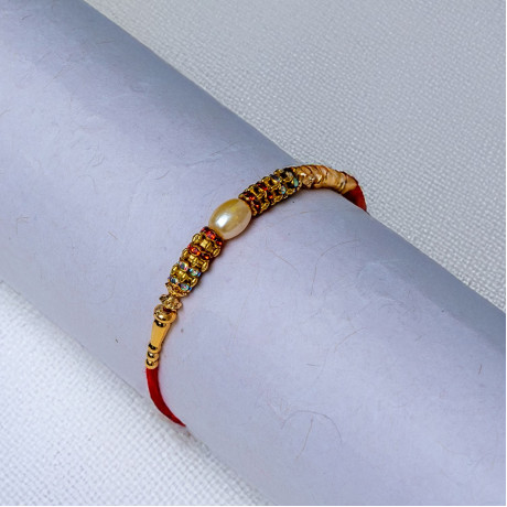 Classic Pearl Charm Rakhi