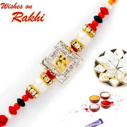 Colorful Beads and AD Studded OM Rakhi