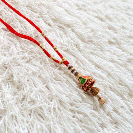 Colorful Lumba Rakhi with Beaded Patterns