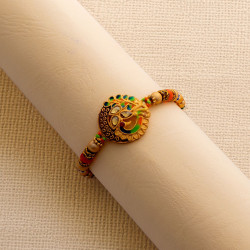 Colorful Peacock Enamel Work with Fancy Beads