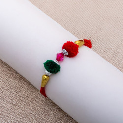 Coloring Gotta with Crystal and Beads Rakhi