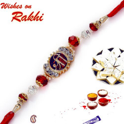 Crystal Beads and Meenakari Shree Rakhi with Stones