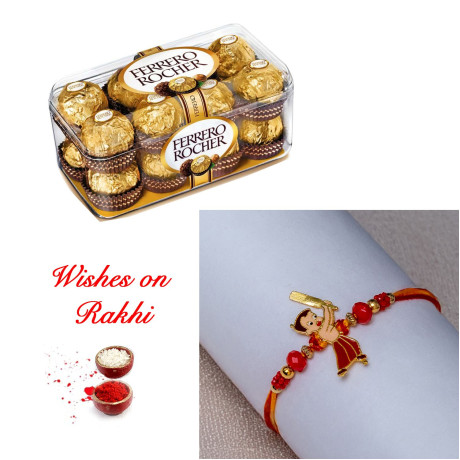 Cute Kids Rakhi and Ferrero Rocher Sweet Treat Cute Kids Rakhi and Ferrero Rocher Sweet Treat