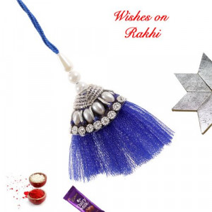 Dazzling Pearls and AD Studded Lumba Rakhi