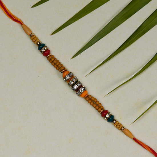 Delicate AD and Beads Studded Rakhi