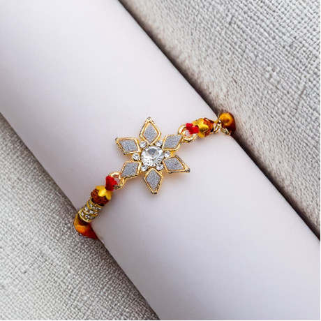 Delightful AD Rudraksh and Beads Rakhi Delightful AD Rudraksh and Beads Rakhi
