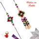 Delightful Pearls AD and Beads Bhaiya Bhabhi Rakhi Set
