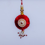 Delightful Pearls Beads and AD Studded Lumba Rakhi
