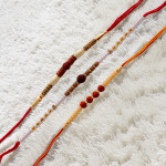 Delightful Set of 3 Rakhis with Pearls, AD and Rudraksh