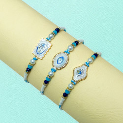 Designer Nazar Battu Evil Eye Rakhi Set of 3