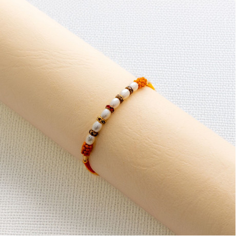 Designer Pearl Rakhi with Beads